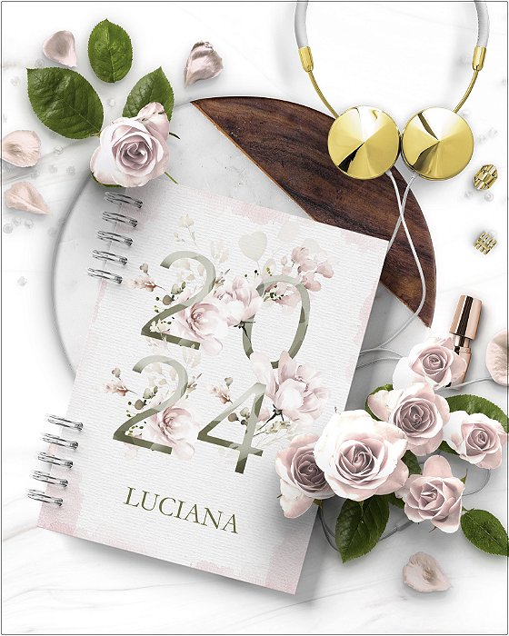 Agenda Personalizada Floral Rosa