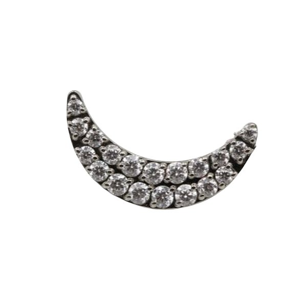 Joia Labret Lua Cravejada | Titânio | Piercing de Orelha