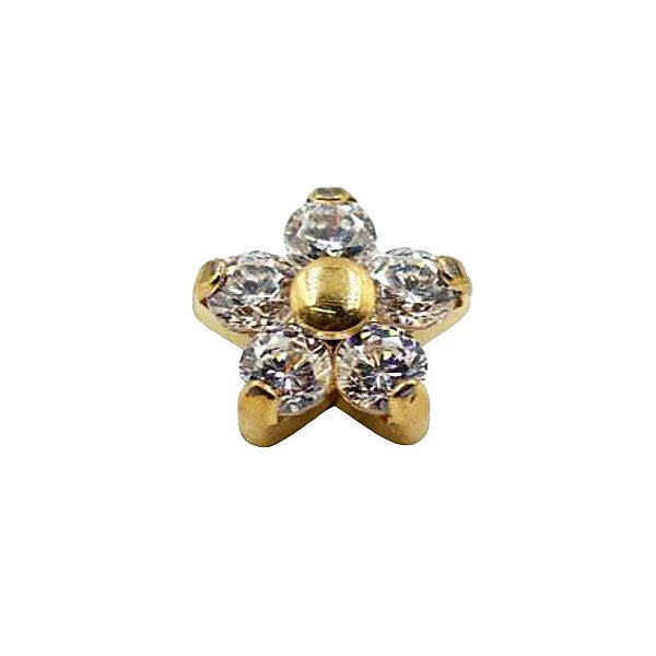 Joia Labret Flower |  PVD Gold | Piercing de Orelha