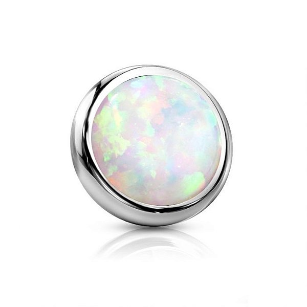 Joia Dermal Synthetic Opal Branco | Titânio | Piercing Microdermal