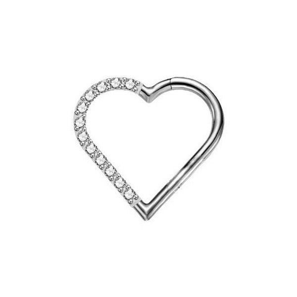 Piercing Segmento Heart | Titânio | Piercing de Orelha