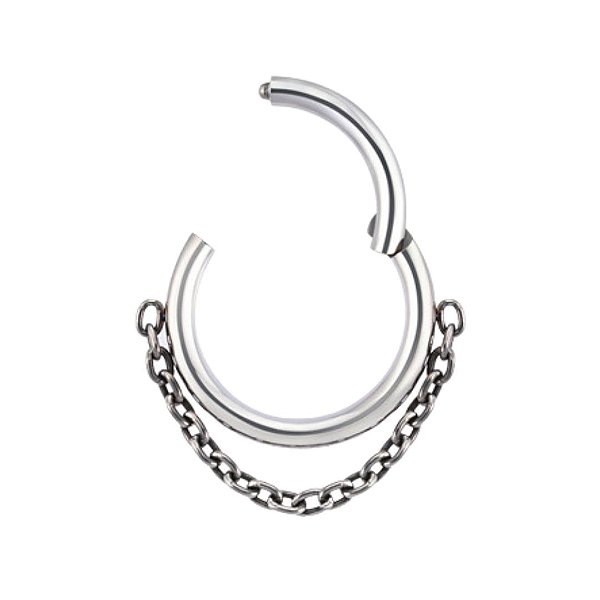 Segmento com Corrente | Titânio | Piercing de Argola