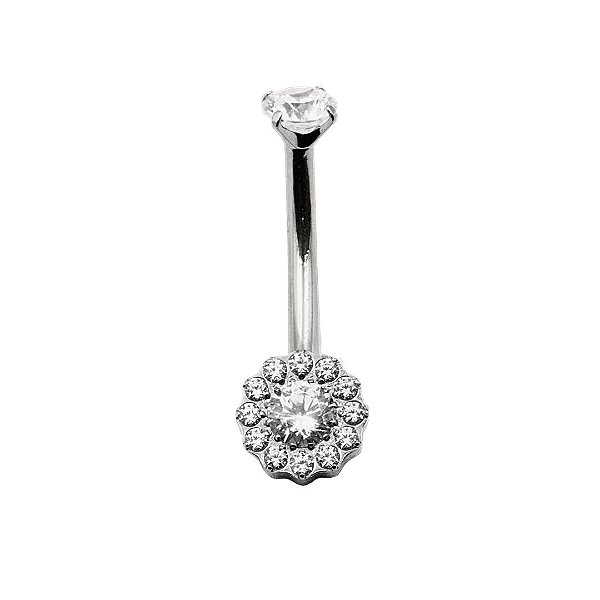 Piercing Umbigo Flower Cristal | Titânio