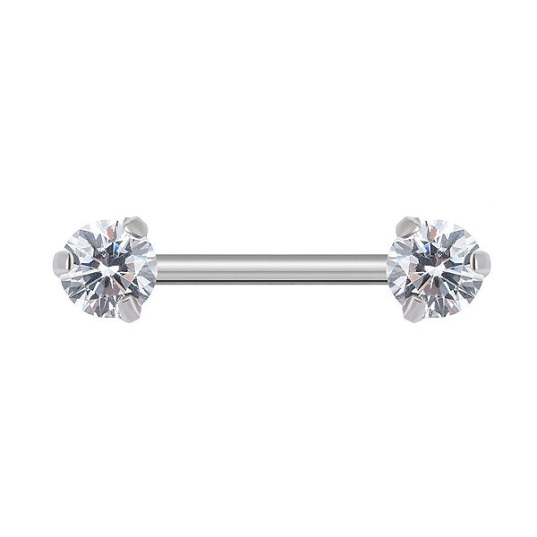 Piercing Mamilo Reto CZ | Titânio | Piercing Íntimo