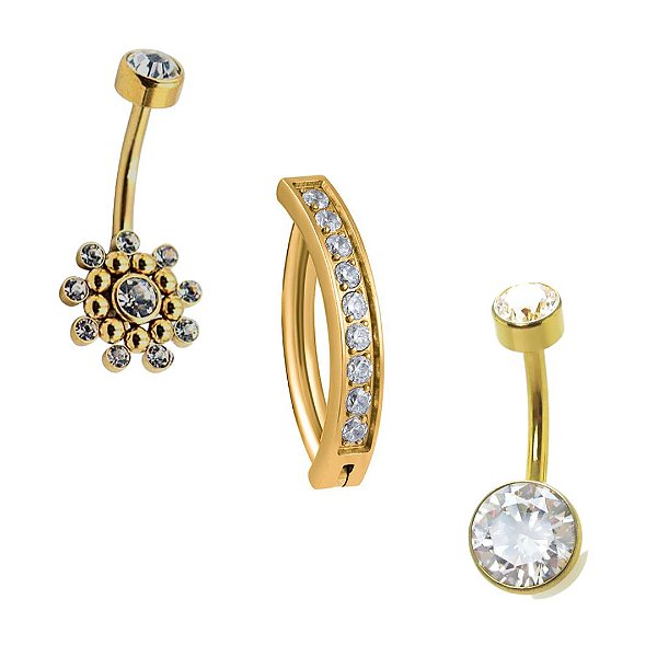 Kit Belly Button - PVD Gold
