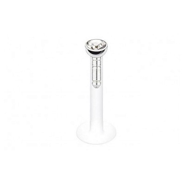 Labret Transparente Topo Luz | BioFlex | Piercing de Orelha