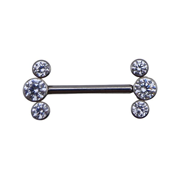 Piercing Mamilo Três Pedras | Titânio | Piercing Íntimo