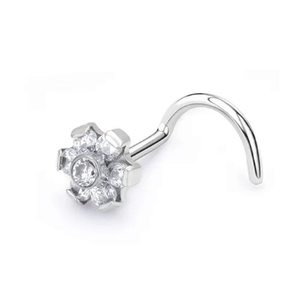 Nostril Ponto Flor | Titânio | Piercing de Nariz