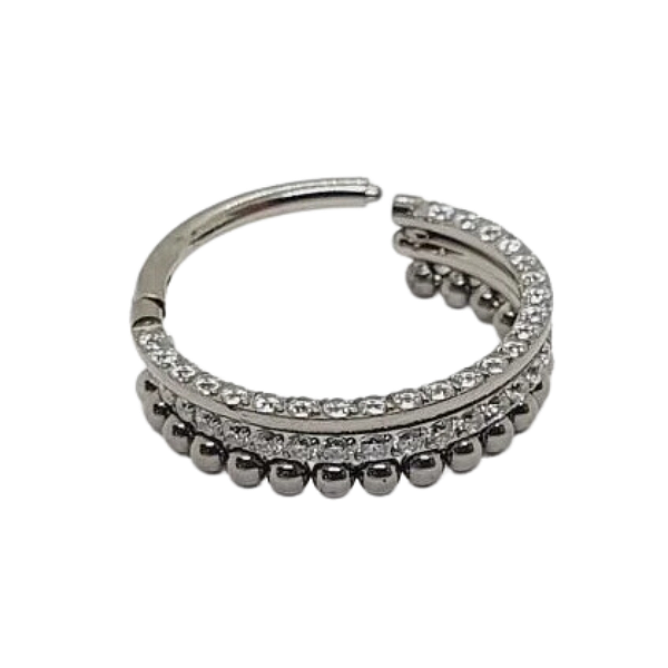 Segmento Crav. Frontal e Lateral com Esferas | Titânio | Piercing de Argola