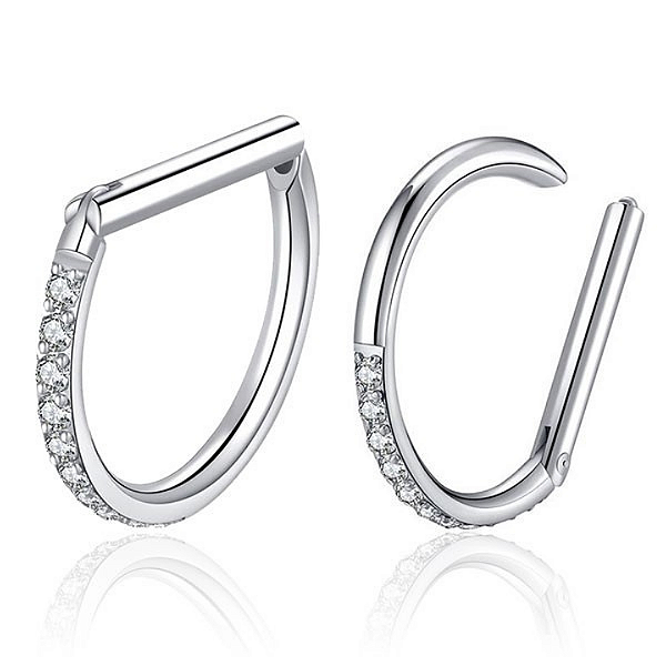 Segmento Cravejado Haste Reta | Titânio | Piercing de Argola