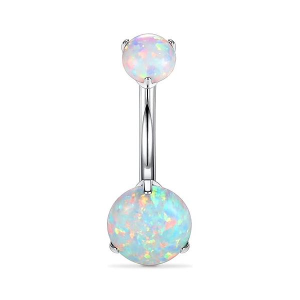 Piercing Umbigo Zircônia Opala | Titânio