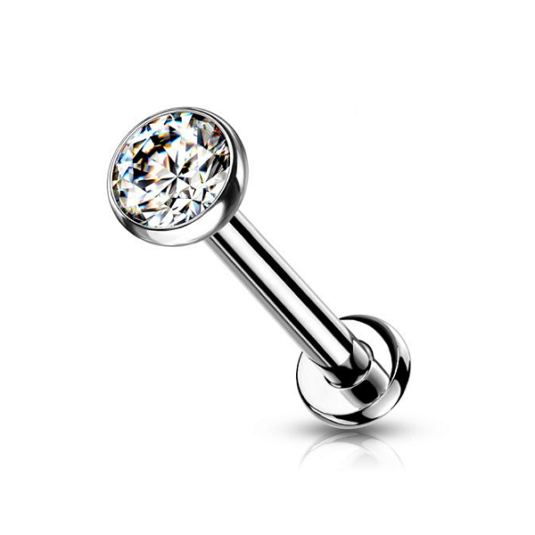Ponto de Luz Flat 2.5mm | Titânio | Piercing de Orelha