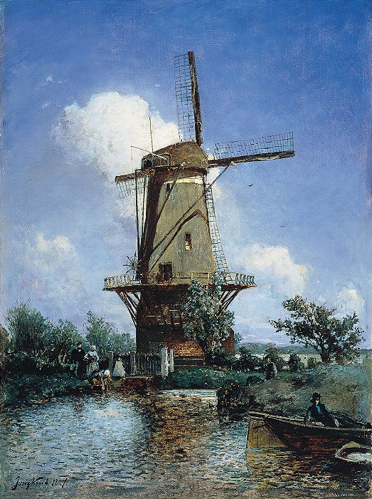 Moinho de vento perto de Delft
