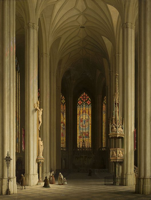 Interior de uma igreja gótica