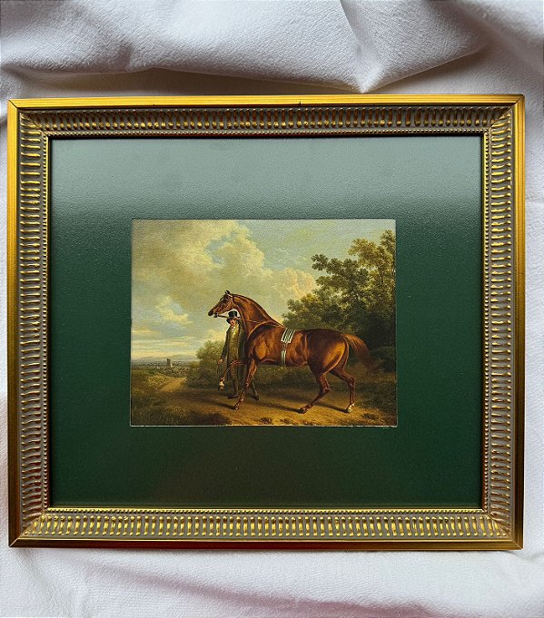 Alazão com seu cuidador