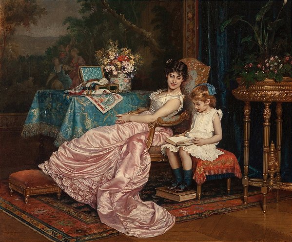 Mãe e filha lendo