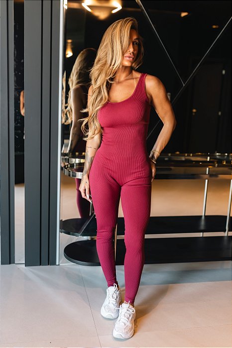 MACACÃO LONGO FITNESS BRUNA - MARSALA