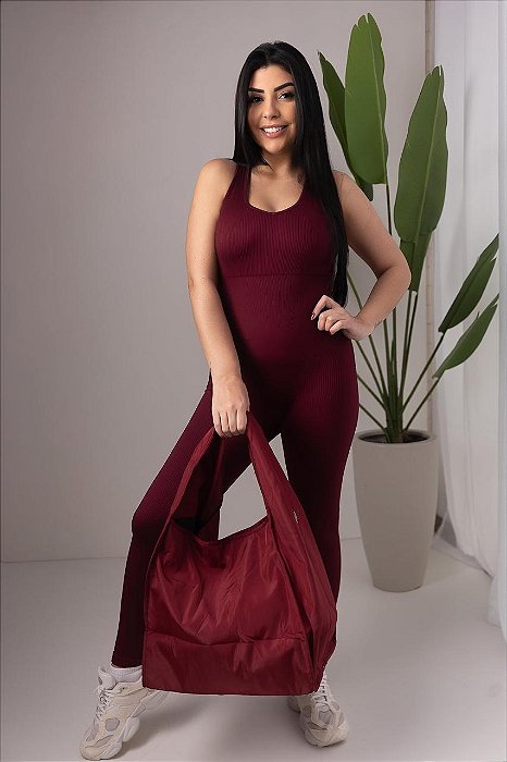 MACACÃO LONGO FITNESS CARLA - MARSALA