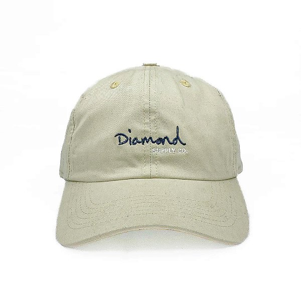 Boné Diamond Og Script Dad Hat Bege - Street Wear Company