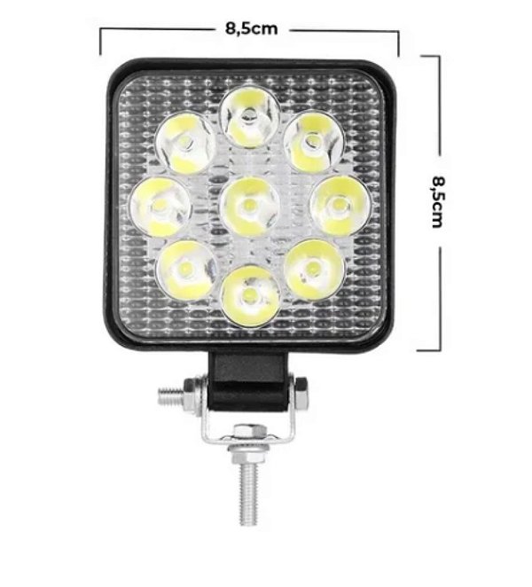 Farol De Milha Troller Pick-up Led Quadrado 27w