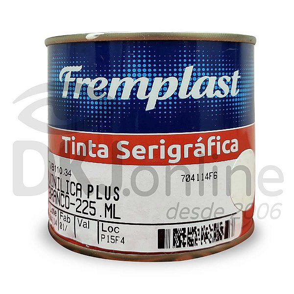 Tinta para serigrafia vinílica brilhante plus branco 225 ml