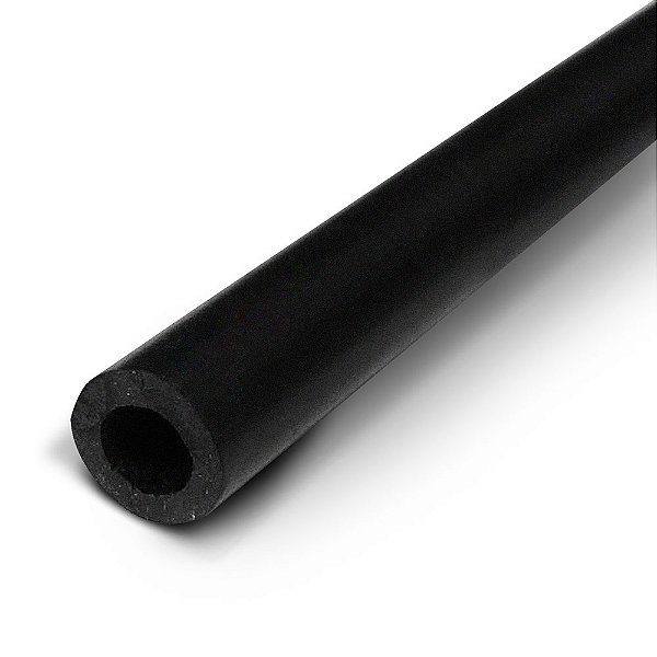 Perfil plástico tubo redondo 10 mm x 2 mm preto