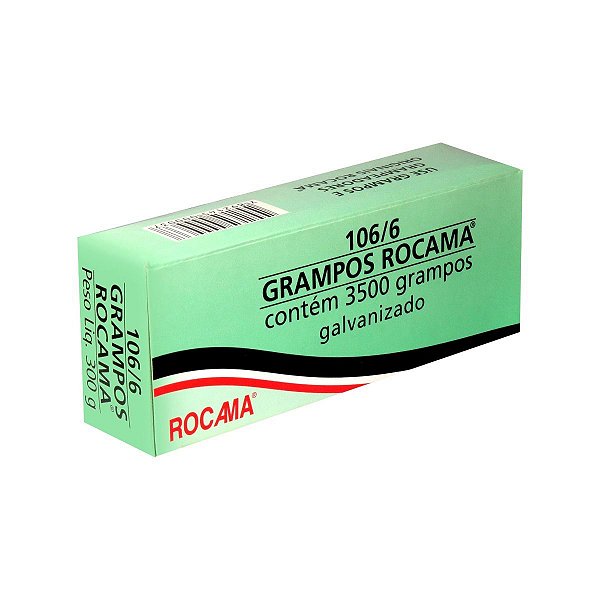 Grampos Rocama para grampeador 106/6 caixa com 3500 grampos