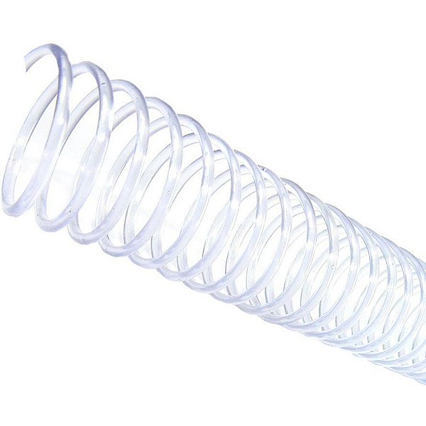 Espiral PVC para encadernação 7 mm transparente pacote com 100 unidades - ideal para 25 folhas