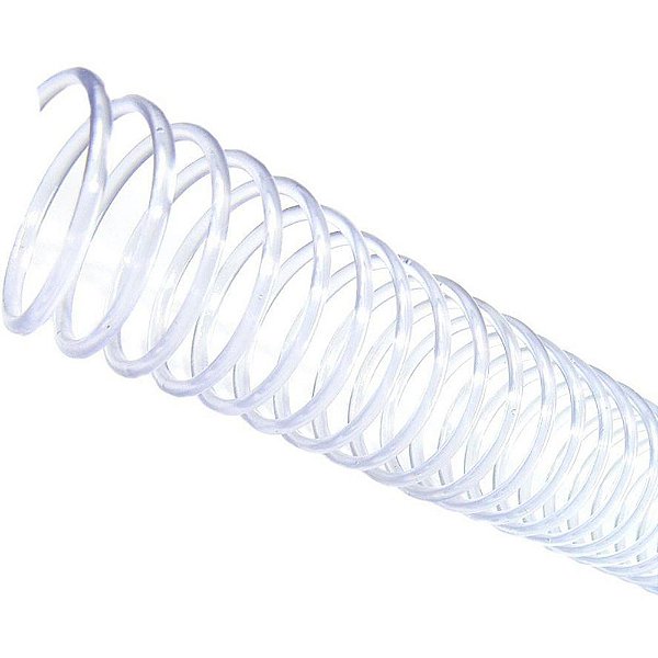 Espiral PVC para encadernação 9 mm transparente pacote com 100 unidades - ideal para 50 folhas