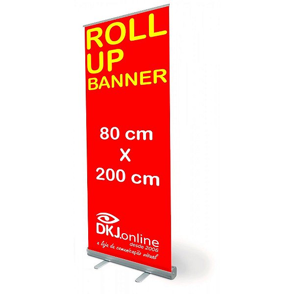 Roll up - porta banner de alto padrão em alumínio 80 x 200 cm