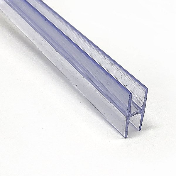 Perfil plástico H 12x12 mm abertura de 3 mm em PVC cristal