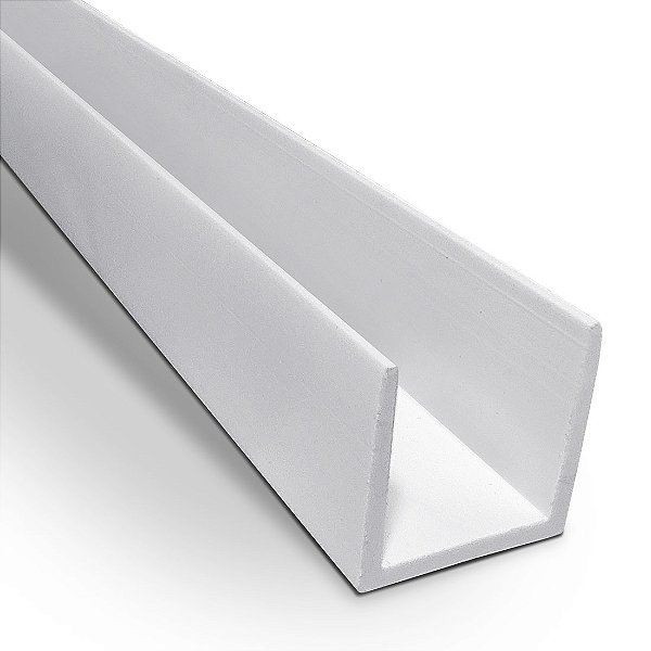 Perfil plástico U 19x19 mm em PS ou PVC