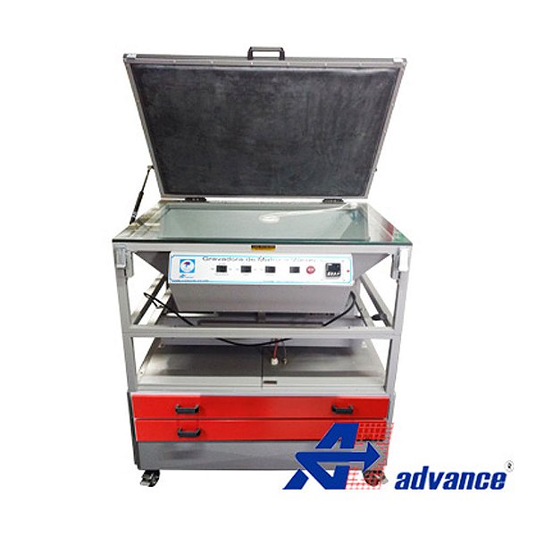 Gravadora de matriz serigráfica e chapa offset funil com estufa U.V. 400w