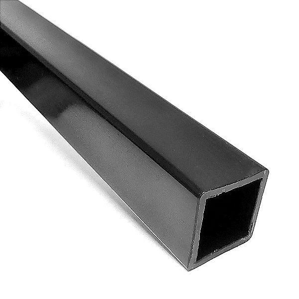 Perfil plástico tubo quadrado 22x22 mm 2 mm PVC preto