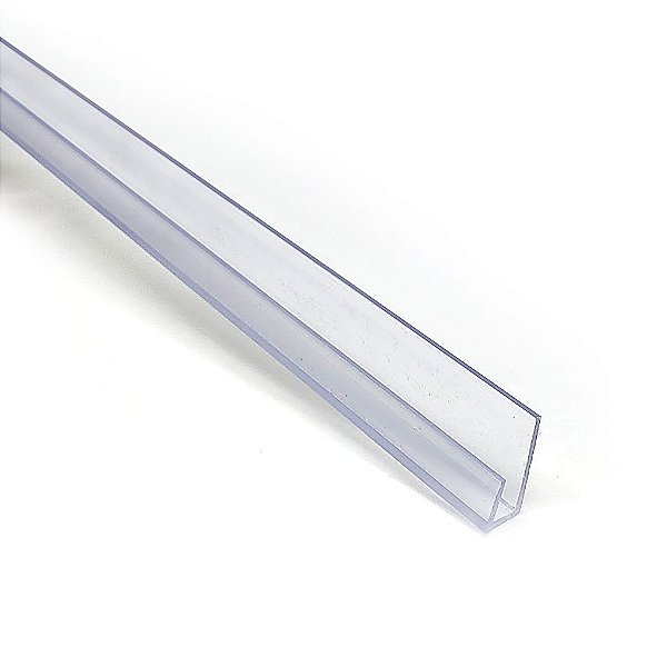 Perfil plástico J caderninho de 2,5 mm em PVC cristal