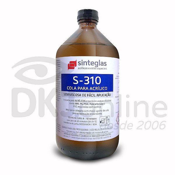 S-310 cola para acrílico semi viscosa 1 litro Sinteglas