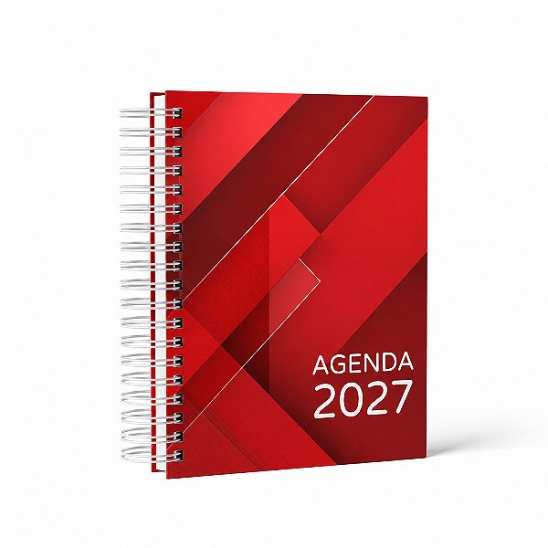 Agenda personalizada 2027 para sua marca com capa dura A5 wire-o
