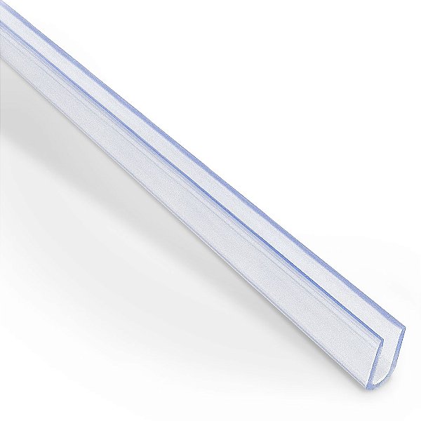 Perfil plástico U friso box em PVC cristal