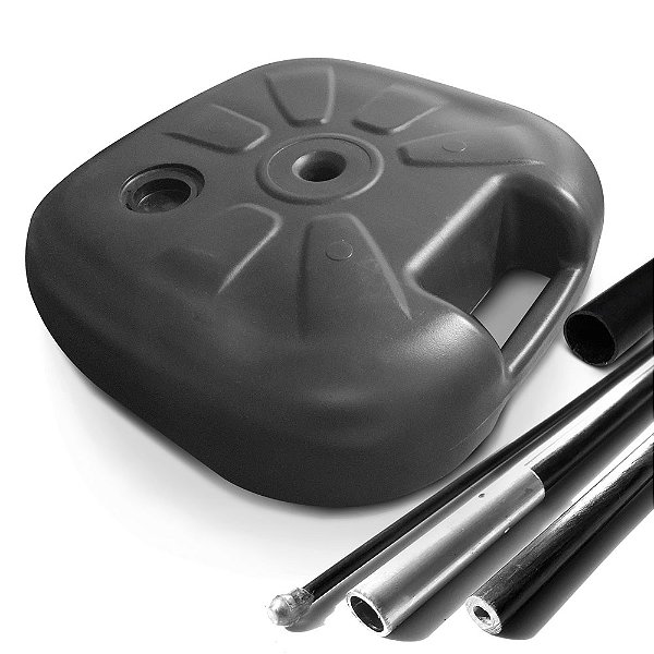 Kit wind banner para campanha política: 10 unds base quadrada + redutor + haste de fibra de vidro 2,7 mts