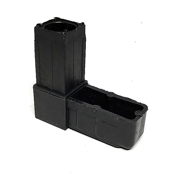 Conector L preto para estruturas de metalon e alumínio de 1" (25 mm)