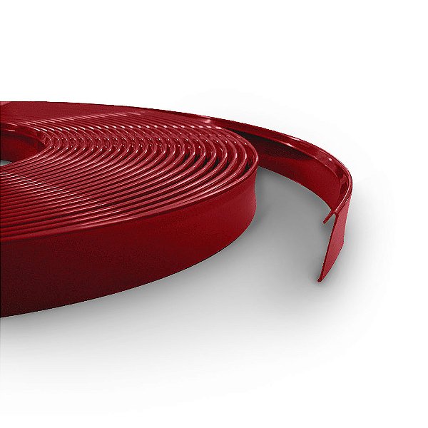 Perfil trim 1/2" vermelho 25 mts de acetato com alma de alumínio