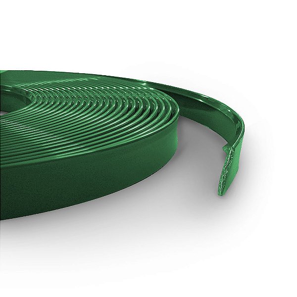 Perfil trim 1/2" verde 25 mts de acetato com alma de alumínio