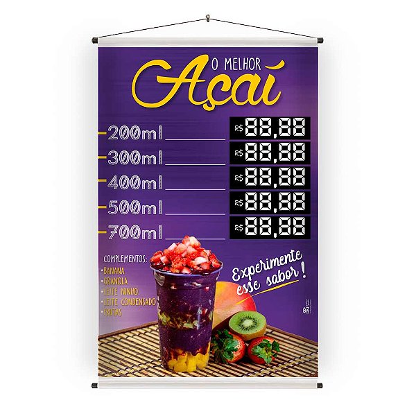 Banner açaí 40x60 cm em lona para PDV