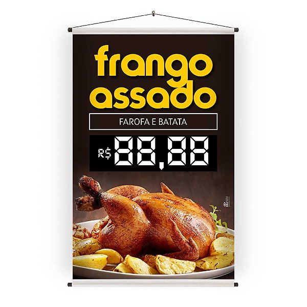 Banner frango assado 40x60 cm em lona para PDV