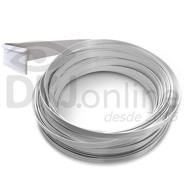 Perfil trim 13 mm branco em ABS para acabamento de letra caixa rolo com 50 mts