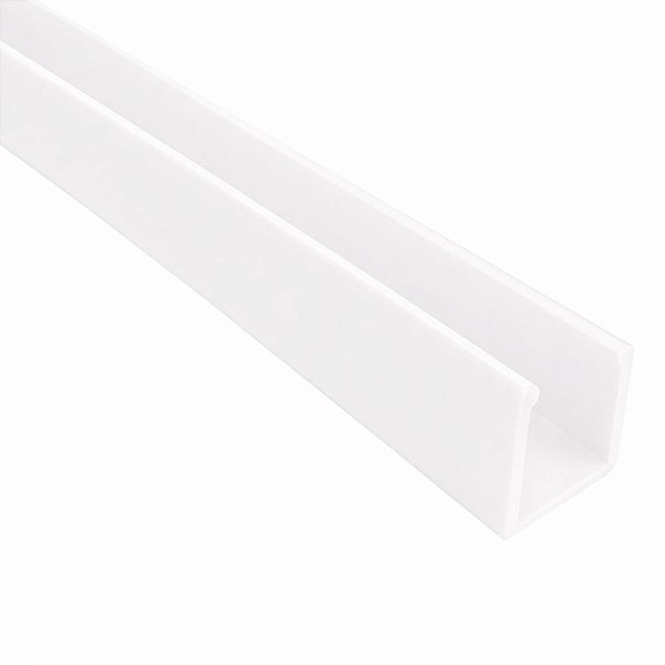 Perfil plástico U 12x12 mm interno 10 mm para acabamento e proteção