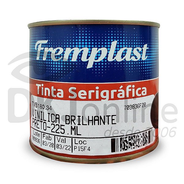 Vinílica brilhante - tinta serigráfica base resinas vinílicas preto 225 ml