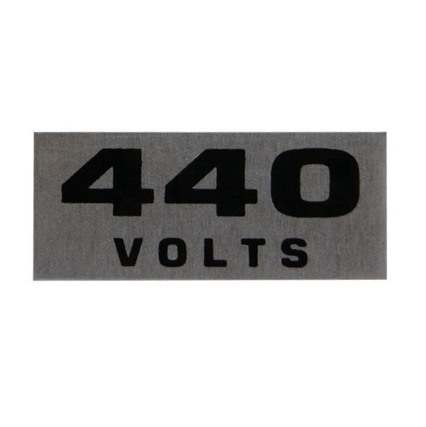 Etiqueta de voltagem em alumínio 440 volts cartela com 16 etiquetas de 1,5 x 3,5 cm