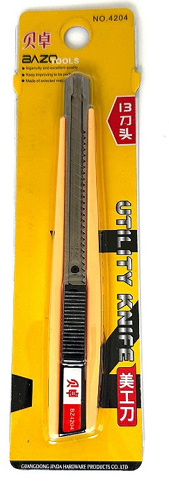 Estilete 9MM Capa Laranja Jet Blister
