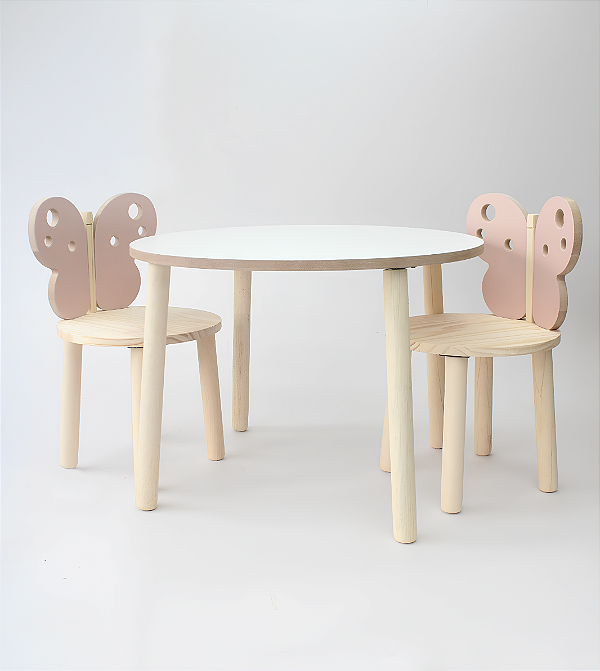 Conjunto Mesa e 2 Cadeiras Borboleta – Store Kids
